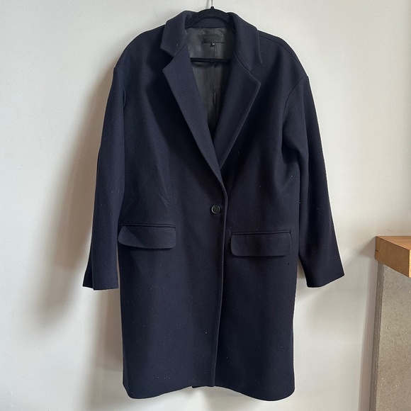 Nili Lotan Navy Blue Wool Coat